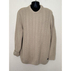 Barbour Mens Chunky Cable Knit Sweater XXL Wool Blend Fisherman Jumper Heritage